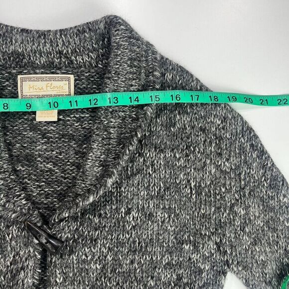 Mira Flores Y2K Cardigan Gray Size S One Button Long Sleeve Pure Alpaca Womens - Picture 9 of 12